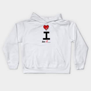 Initial love letter I for valentine Kids Hoodie